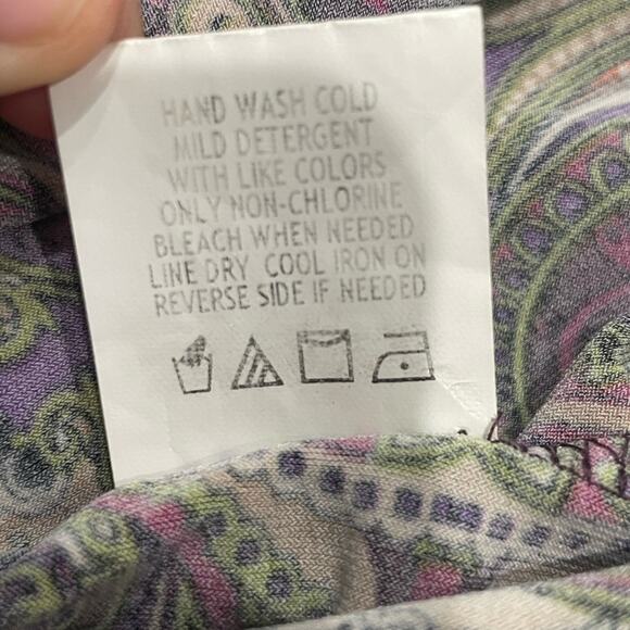 Boston Proper Brown Purple Paisley Boho Short Shift Dress- Medium - Picture 7 of 7